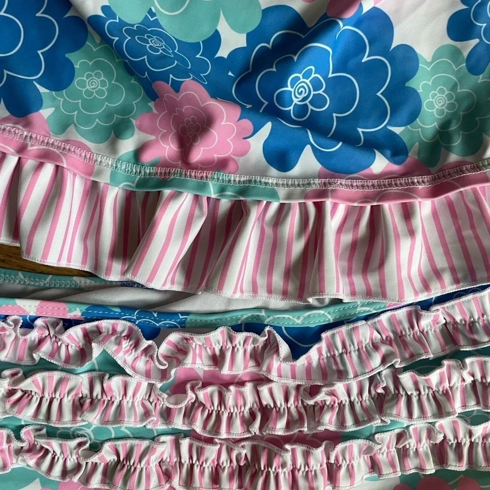 Ruffle butts rashguard family matching swim suit